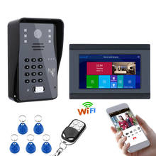 Проводной/беспроводной видеодомофон, 7-дюймовый дверной звонок с паролем, Wi-Fi, RFID, IR-CUT ТВЛ, с ночным видением 2024 - купить недорого