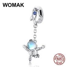 Colgante de plata de ley 925 para mujer, dije de astronauta original, compatible con brazalete, cuentas, joyería, regalo de boda, fabricación de joyas 2024 - compra barato