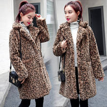 Leopard Faux Fur Coat 2020 Women Parka Long Warm Faux Fur Jacket Coats Hoodies Winter Warm Thick Coat Outwear casaco feminino 2024 - buy cheap