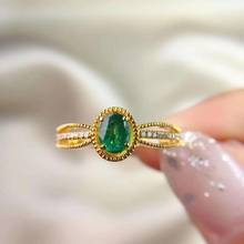 Natural emerald ring Free shipping 925 sterling silver 4*5mm gemstone Fine jewelry 2024 - buy cheap