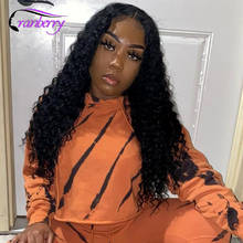 Cranberry Hair Brazilian Deep Wave Human Hair Wigs For Black Women Pre Plucked Hairline Remy Part Lace Wig 13x4x1 T-Part Wig 2024 - buy cheap