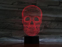 Acrylic Night Light LED Skull 3D Desk Lamp USB Atmosphere Nightlight Home Party Decor Kids Halloween Holiday Gift App Control 2024 - buy cheap