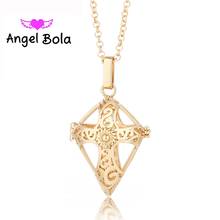 Bola de Ángel colgante respetuosa con el medio ambiente, colgante con cadena larga, collar de ala de Ángel de maternidad, joyería (22,5mm)L032 2024 - compra barato