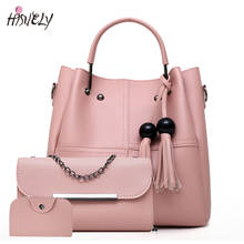 HISUELY Leather Women Handbags Shoulder Bags 3pcs Ladies Fashion Messenger High-capacity Tote Bags Bolsa 2022 Crossbody Bags 2024 - buy cheap