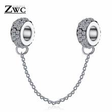 ZWC Fashion Charm Silver Color Crystal Bracelet Pendant for Women Girls Safety Bracelet Accessories Premium Jewelry Gifts 2024 - buy cheap