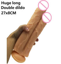 27*8cm Long Double Ended Dildo Huge Double Dildos Suction Cup Sex Toys Dual Sided-Headed Penetration Dong Sex Toy For Woman 2024 - buy cheap