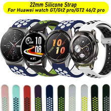 Ремешок силиконовый для Huawei Watch Gt2 pro 46/GT Active/Elegant/2 pro, Сменные аксессуары для браслета Honor magic 1/2 46, 22 мм 2024 - купить недорого