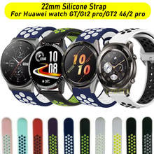 Pulseira de silicone de 22mm para relógio huawei gt2 pro 46/gt active/elegante/2 pro, acessórios de substituição para pulseira honor magic 1/2 46 2024 - compre barato