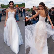 2020 Bohemian Wedding Dresses Sexy Sweetheart A Line Wedding Dress Custom Made Open Back Plus Size Beach Bridal Gowns 2024 - buy cheap