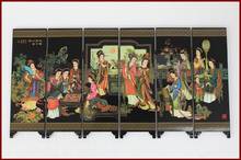 ( Mini ) Exquisite Chinese Classical Lacquer Painting Folding Screen - Dream of the Red Chamber's Twelve beauties 2024 - buy cheap