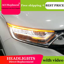 Авто. PRO фары для Honda CRV 2017-2019 автомобильный Стайлинг Биксеноновые линзы светодиодный свет Guide DRL H7 Ксеноновые фары для Honda CRV 2024 - купить недорого
