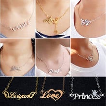 Personalized Customized Name Initial Necklace Dainty Custom Necklaces For Gift Nameplate Steel Pendant Choker Handmade Jewelry 2024 - buy cheap