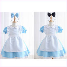 Halloween Kids Girls Anime Alice Adventures Blue Party Dress Alice Dream Child Sissy Maid Lolita Cosplay Costume 2024 - buy cheap