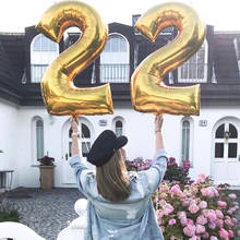 40inch Gold Balloon Banner 18 21 25 30 40 50 60 Birthday Party Decoration Adult Birthday  Balloon Letter Number Foil Kids Globos 2024 - buy cheap