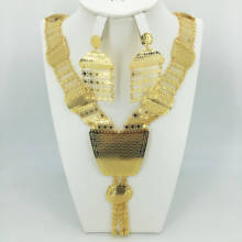 Conjunto de joyería de cuentas africanas para mujer, joyería de boda nigeriana, conjunto de joyería de moda de Dubái, conjunto de joyería de Color dorado, venta al por mayor 2024 - compra barato