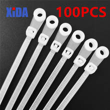 100Pcs Nylon Cable Tie 4*200 Fixed Cable Tie Nylon Cable Zip Ties With Screw Hole Mount Self Locking Loop Wrap Bundle Tie Straps 2024 - buy cheap
