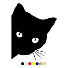 CS-1021#11*14cm CAT FACE PEERING,BLACK CAT HEAD funny car sticker vinyl decal for auto car stickers styling 2024 - buy cheap