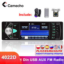 Camecho rádio do carro 1 din 4022d fm rádio do carro auto áudio estéreo bluetooth autoradio apoio câmera de visão traseira controle volante 2024 - compre barato