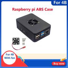 Capa para raspberry pi 4 model b 1gb/2gb/4gb, proteção abs com ventilador e caixa de plástico, invólucro para raspberry pi 4b com capa protetora de refrigeração 2024 - compre barato
