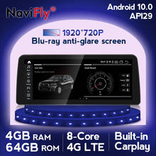 Navifly-rádio automotivo, android 10.0, para bmw, série 5, e60, e61, e63, e64, ccc, cic, com 1920x720, 12.3 ", tela em blu-ray, carplay 2024 - compre barato