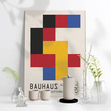 Nordic Style Bauhaus Wall Stickers, Tetragonum Combination Pattern Prints Poster, Bauhaus Exhibition Design Wall Art Home Decor 2024 - buy cheap