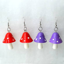 2020 fashion women sweet and cool handmade plastic simulation mushroom earrings color mushroom earrings jewelry accessories gift 2024 - buy cheap