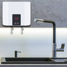 Calentador de agua eléctrico sin tanque instantáneo, termostato montado en la pared, calentamiento rápido, ducha caliente para cocina y baño, 5500W 2024 - compra barato