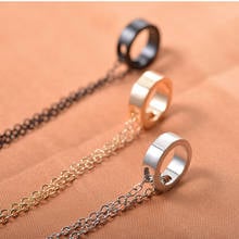 Simple Geometric Pendant Necklaces For Women Round Couple Necklace Black Alloy Neckless Sexy Clavicle Chain Jewelry Accessories 2024 - buy cheap