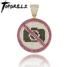 TOPGRILLZ-Colgante de Color dorado y plateado sin signo de fotografía, collar, circonita cúbica, joyería de Hip Hop 2024 - compra barato