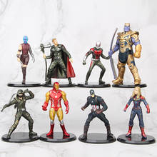 8Pcs/Set Disney Avengers 4 Action Figures Thanos Thor Iron Man Captain America Ant-Man Doll Model Toy Decoration 2024 - buy cheap