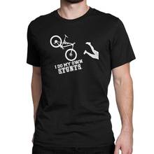Camiseta de manga curta masculina, camiseta engraçada para o ciclismo de montanha e mtb, gola redonda, 100% algodão, preta 2024 - compre barato