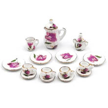 Utensílios de cerâmica miniatura para casa de bonecas 15 com prato de cerâmica e copo de chá de porcelana brinquedos de cozinha simulação 2024 - compre barato