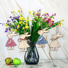 4Pcs Wooden Easter Rabbit Desktop Decoration Wood Crafts Home Office Decor Cute Bunny Easter Ornaments Happy Easter Party Decor 2024 - buy cheap