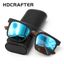 HDCRAFTER Men's Driving Glasses Wooden Sunglasses Men Polarized Fashion Oversized Sun Glasses Wood Oculos de sol UV400 2024 - buy cheap