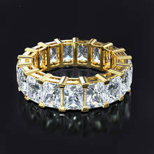 Anéis de prata esterlina 925 e ouro 14k, joia sintética com pedras preciosas para casamento, noivado para mulheres 2024 - compre barato