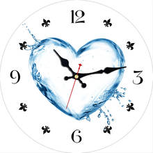 Reloj de pared con forma de corazón, dispositivo silencioso con pilas, redondo, de escritorio, decoración del hogar, 12" 2024 - compra barato