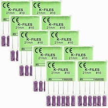 Limas dentales de acero inoxidable, instrumento endodóntico de uso manual, K-FILE, 21mm, 10 paquetes 2024 - compra barato