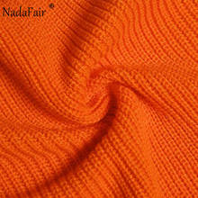 Nadafair, оранжевое осенне-зимнее платье-свитер, женское укороченное повседневное мини-платье с запахом, вязаное облегающее платье, комплект из двух предметов 2024 - купить недорого