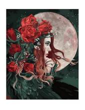 Frameless diy painting by numbers wall decor diy painting on canvas for home decor 4050cm rose lady 2024 - buy cheap