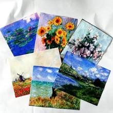 ZENGIA 15X20CM Monet oil painting canvas fabric cut direction Patchwork Sewing Tissue Patchwork for purse Nostalgia and retro 2024 - buy cheap