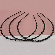 10PCS black Twisted wires metal hair headbands filigree balls chains Adult Hair hoops big hairbands for wash face Make up 2024 - buy cheap
