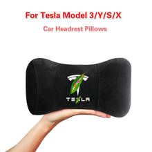 1PCS Car Head Pillow Neck Support For Tesla Model 3 X S Y Auto Styling Seat Headrest Care Soft Suede Car Accessories interior 2024 - buy cheap