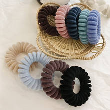 1PC Elastic Hair Bands Velvet Spiral Shape Ponytail Holders Hair Ties Gum Rubber Band Hair Rope Telephone Wire Hair Accessories 2024 - buy cheap