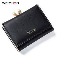 WEICHEN Fashion Trifold Ladies Wallets With Clip Coin Pocket Card Holder Brand Small Wallet women High Quality Female Purse 2024 - buy cheap