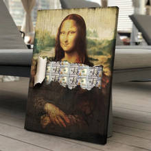 Humor Funny Painting Canvas Wall Art Mona Lisa Money Poker Posters and Prints for Living Room Home Decor Painting Frameless 2024 - buy cheap