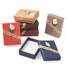 12pçs caixa de joias retangular 9x7x3cm, caixa de papelão com esponja em cores misturadas, caixas de jóias para presente 2024 - compre barato