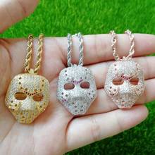 Men Hip Hop mask Pendant Necklaces AAA Zircon high quality Hiphop iced out Necklace fashion jewelry gifts 2024 - buy cheap