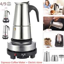 200/450ml Portable Stainless steel moka pot Espresso coffee pot with small  Electric stove Filter Percolator Coffee Kettle Pot 2024 - buy cheap