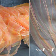 Новое Сетчатое Тюлевое платье оранжевого цвета с градиентом, свадебное платье «сделай сам», летняя юбка, шарф, вечерние украшения для сцены, дизайнерская ткань 50x145cm 2024 - купить недорого