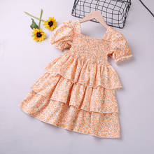 Vestido de verano con estampado Floral, manga abombada, estilo de pastel de princesa, para niñas pequeñas de 2 a 6 años 2024 - compra barato